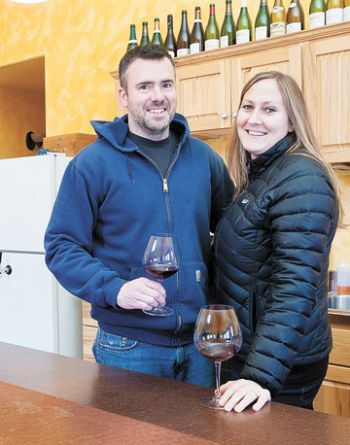 Marcus Larson/News-Register<br><b>Walter Scott Wines co-owners Erica Landon and Ken Pahlow.</b>